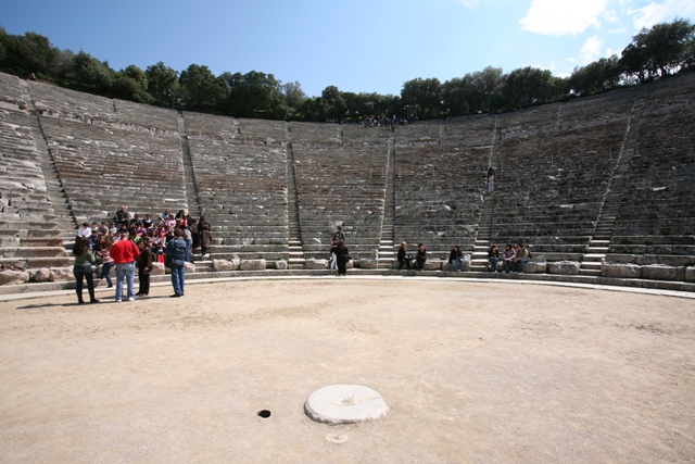 Epidavros - Centre spot of the circular orchestra 